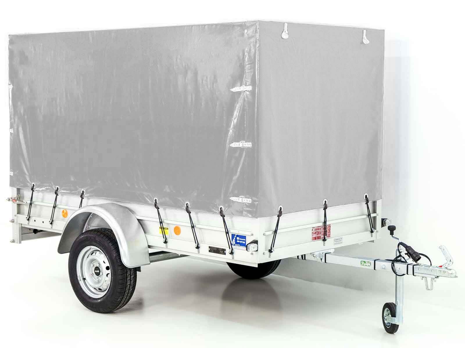 Kooktrailer met 125x250cm 750kg zeil | Type U4 | 140cm hoog professioneel zeil | Zilver